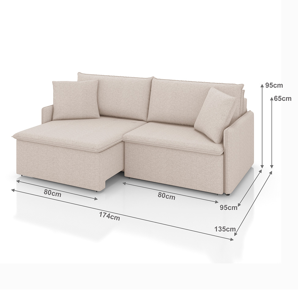 Sofá 2 Lugares Retrátil e Reclinável Stilo Linho Cru 174 cm