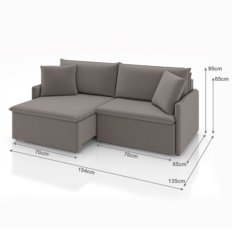 Sofá 2 Lugares Retrátil e Reclinável Stilo Veludo Avelã 154 cm