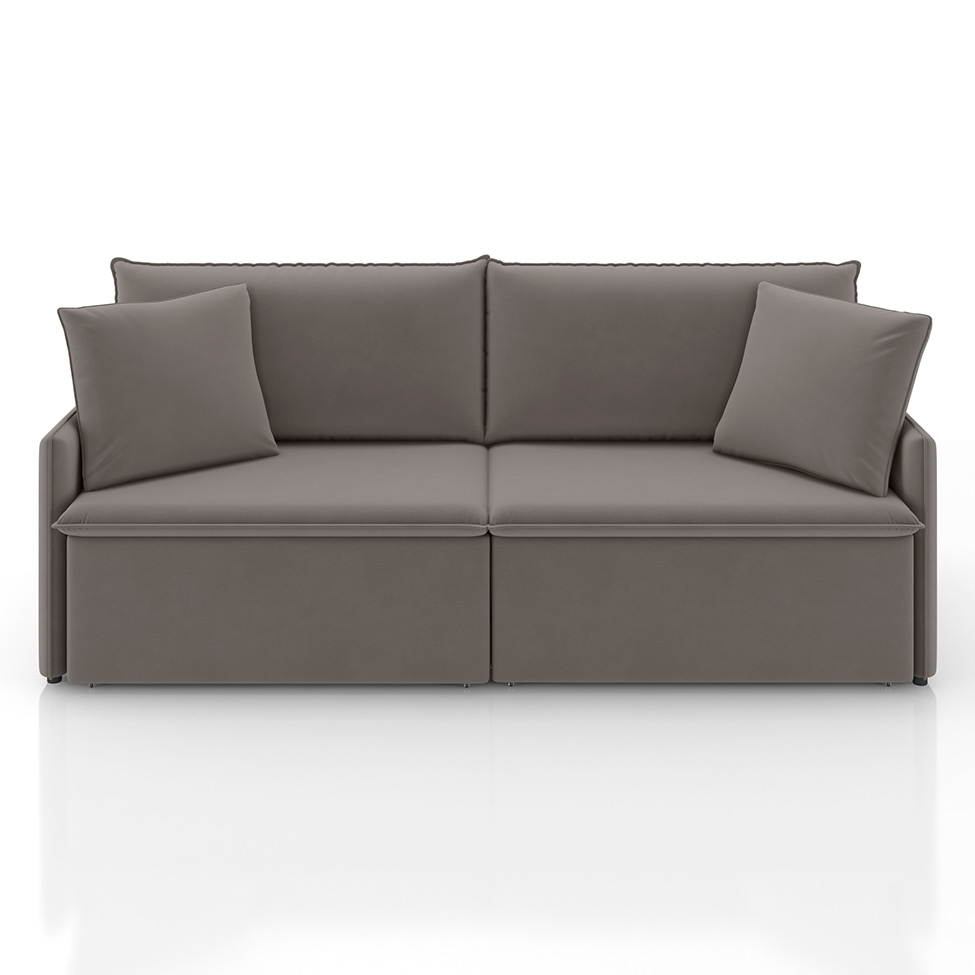 Sofá 2 Lugares Retrátil e Reclinável Stilo Veludo Avelã 154 cm