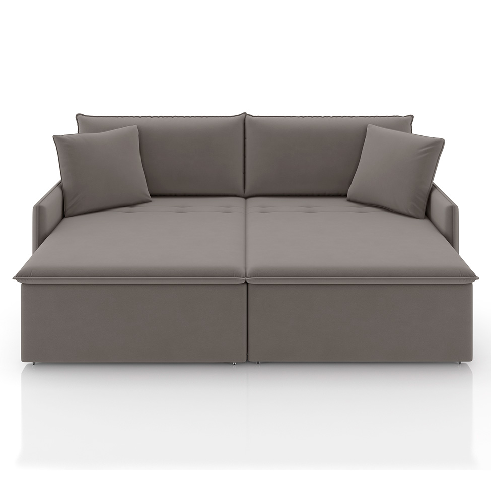 Sofá 2 Lugares Retrátil e Reclinável Stilo Veludo Avelã 154 cm