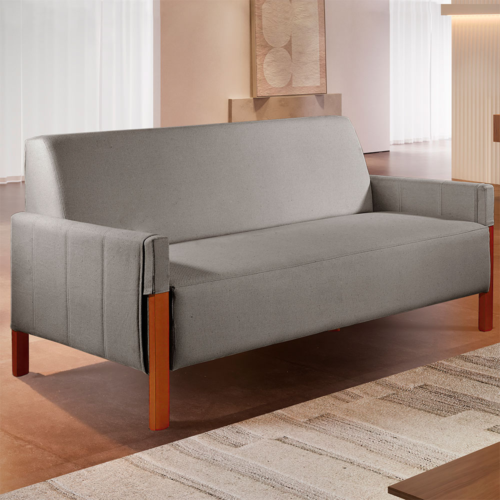 Sofá 2 Lugares Turim Linho Cinza 162 cm
