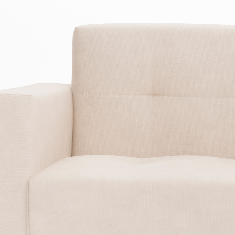 Sofá 2 Lugares Vitrola Suede Bege 123 cm