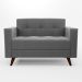 Sofá 2 Lugares Vitrola Suede Cinza 123 cm