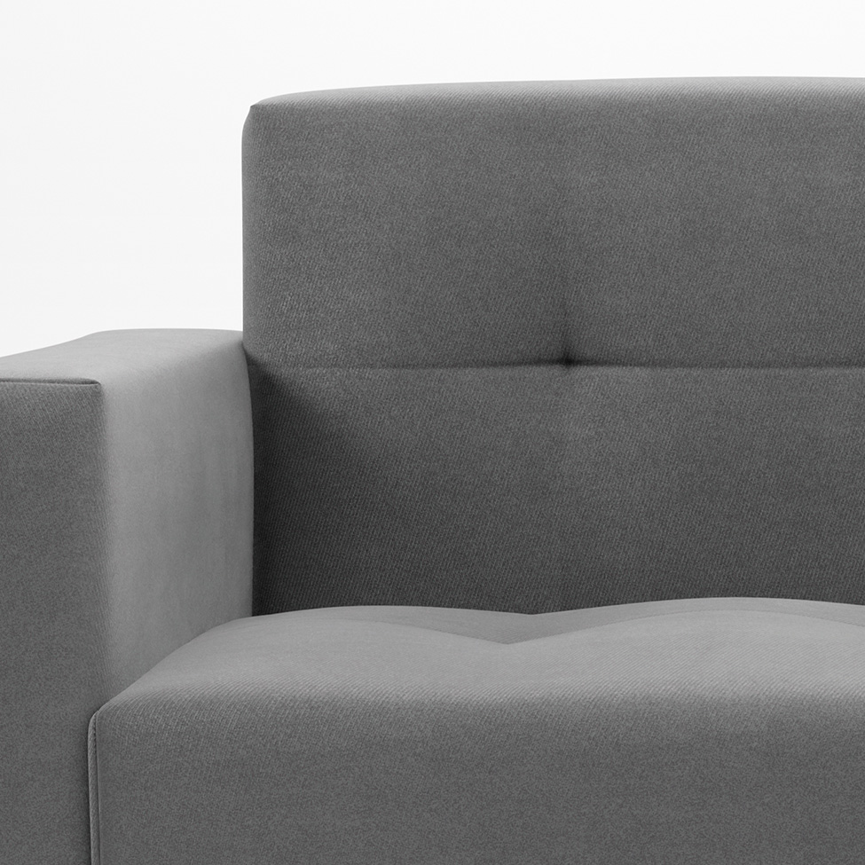 Sofá 2 Lugares Vitrola Suede Cinza 123 cm