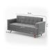 Sofá 2 Lugares Vitrola Suede Cinza