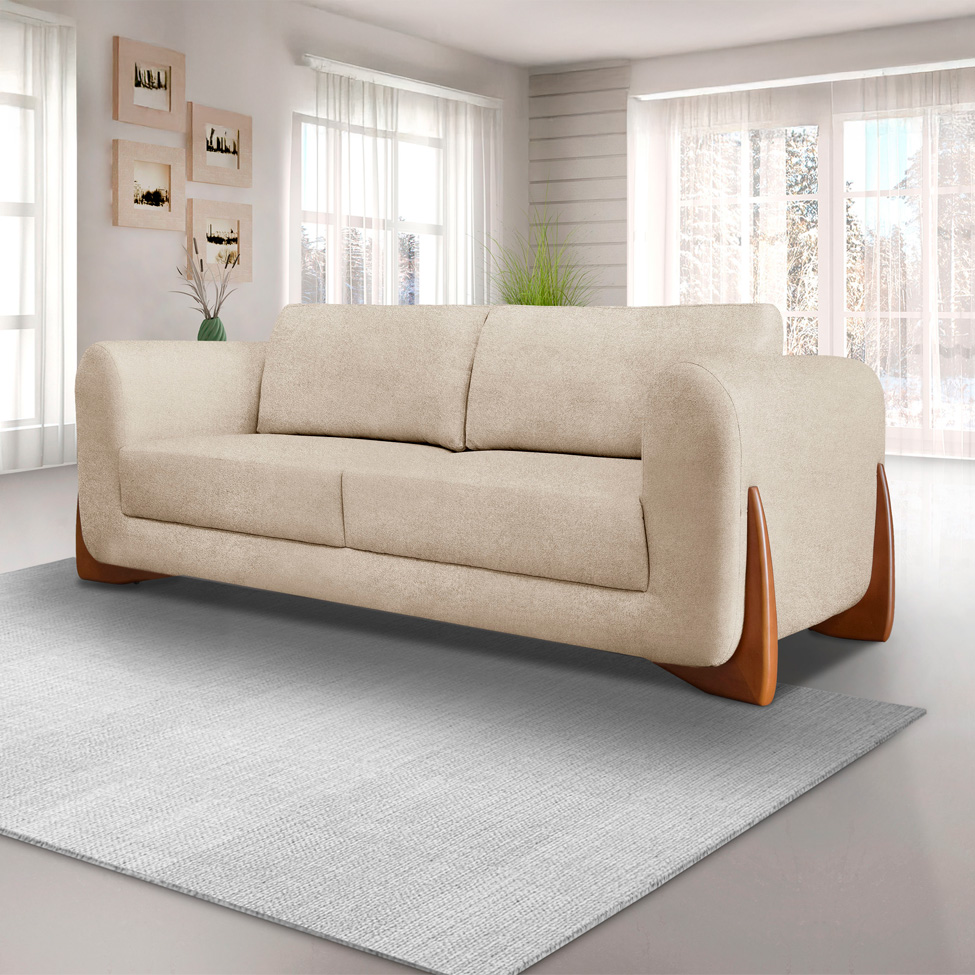 Sofá 2 Lugares Yves Bouclé Bege 160 cm