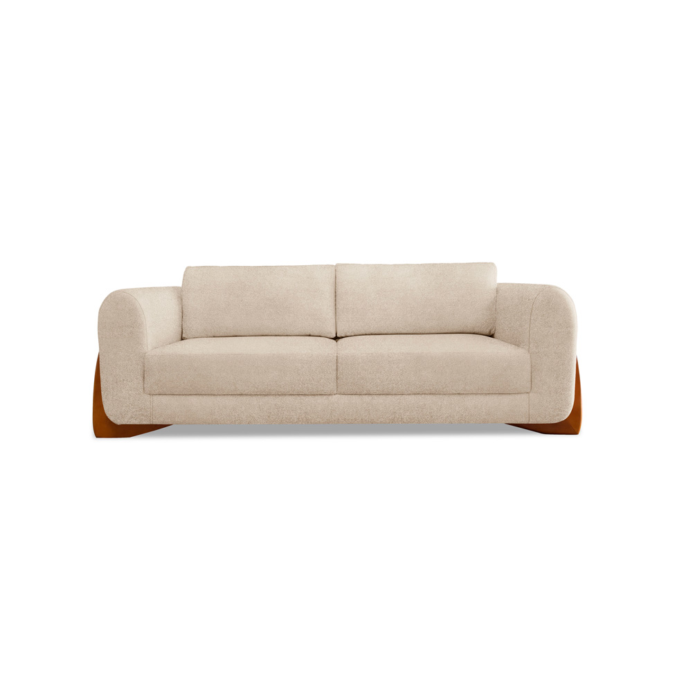 Sofá 2 Lugares Yves Bouclé Bege 160 cm