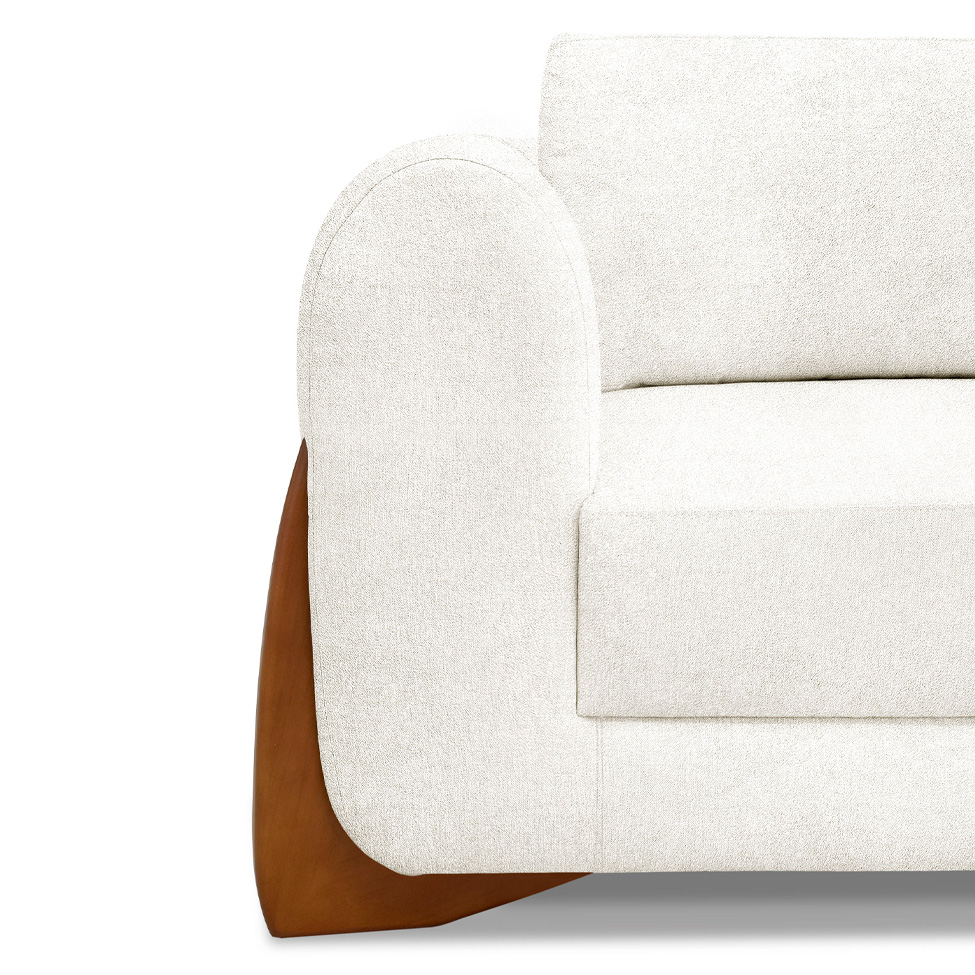 Sofá 2 Lugares Yves Bouclé Off White 160 cm