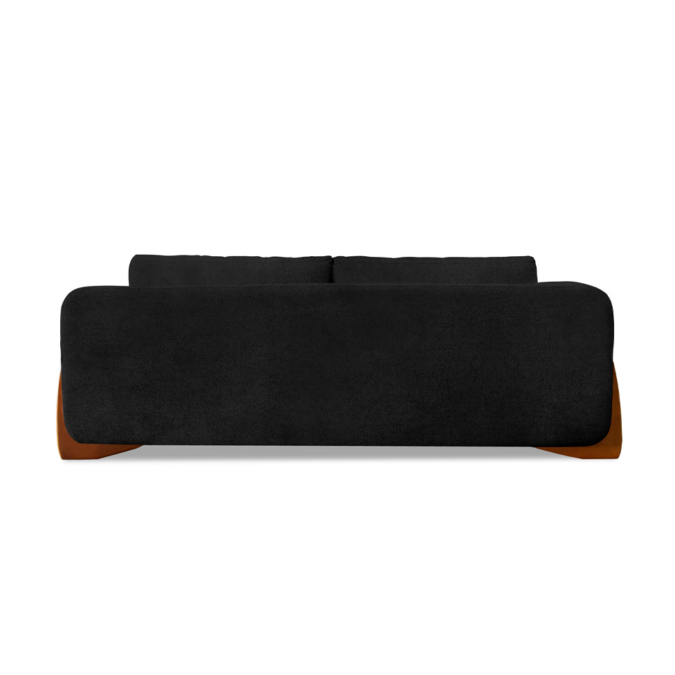 Sofá 2 Lugares Yves Bouclé Preto 160 cm