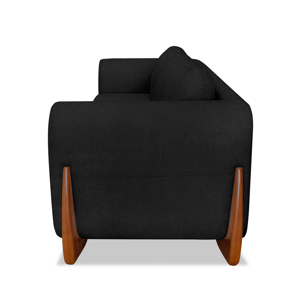 Sofá 2 Lugares Yves Bouclé Preto 160 cm