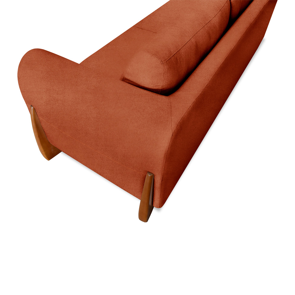 Sofá 2 Lugares Yves Bouclé Terracota 160 cm