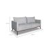Sofá 2 Lugares Zeus Linho Bouclê Cinza Claro 160 cm