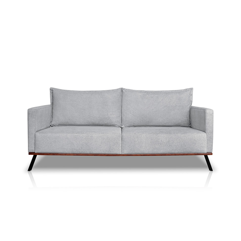Sofá 2 Lugares Zeus Linho Bouclê Cinza Claro 160 cm