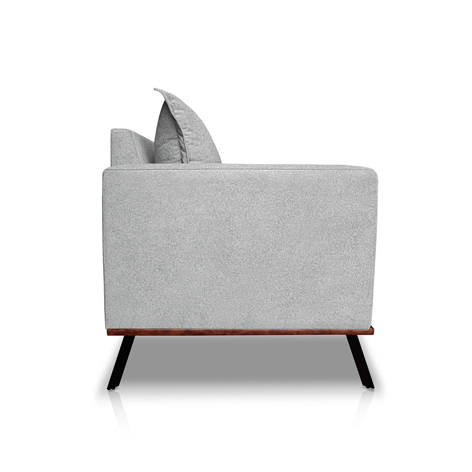Sofá 2 Lugares Zeus Linho Bouclê Cinza Claro 160 cm