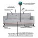 Sofá 2 Lugares Zeus Linho Bouclê Cinza Claro 160 cm
