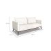 Sofá 2 Lugares Zeus Linho Bouclê Off White 160 cm