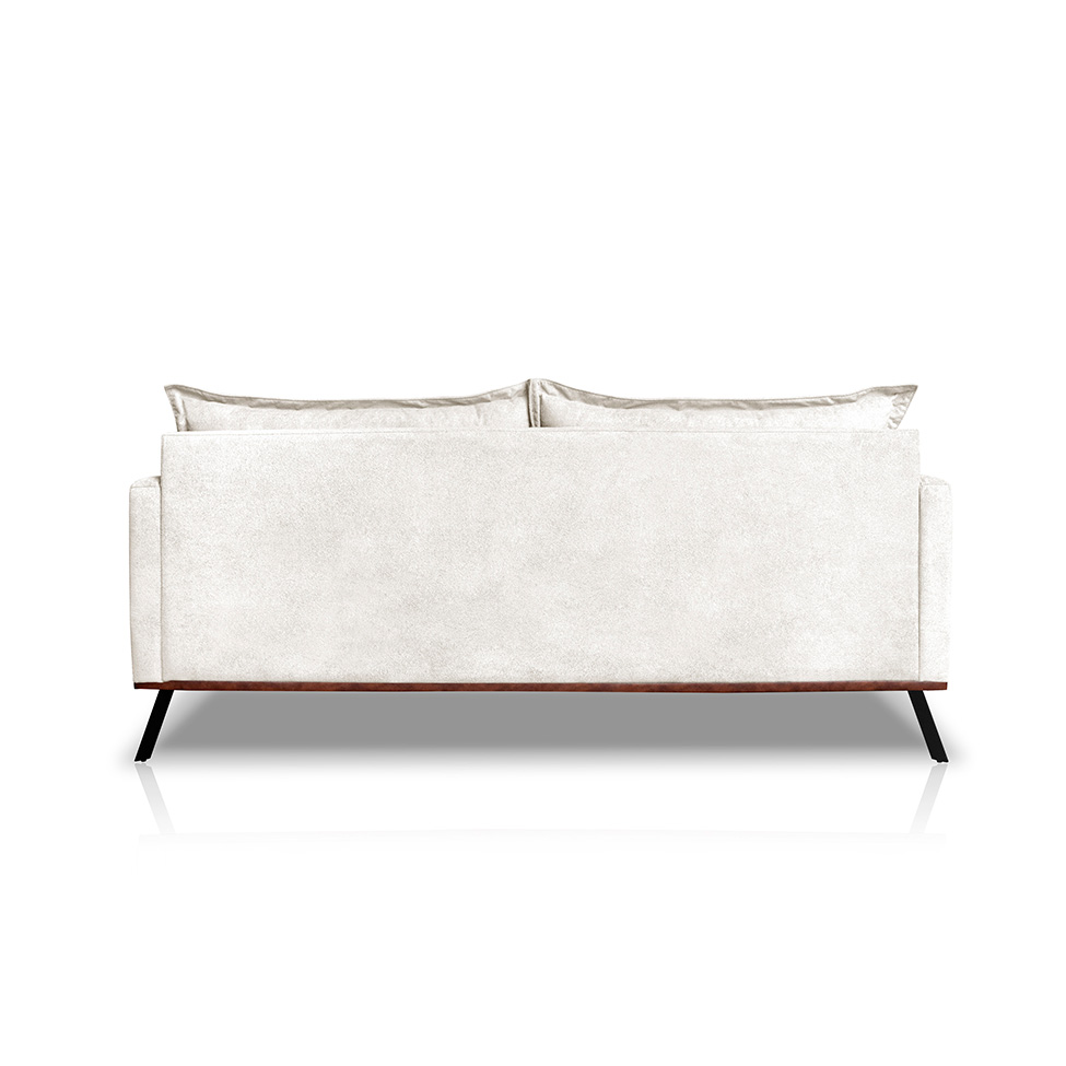 Sofá 2 Lugares Zeus Linho Bouclê Off White 160 cm