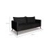 Sofá 2 Lugares Zeus Linho Bouclê Preto 160 cm