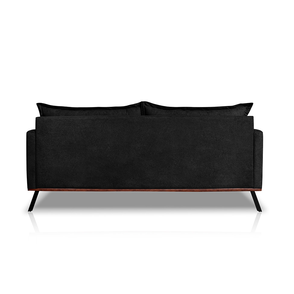 Sofá 2 Lugares Zeus Linho Bouclê Preto 160 cm