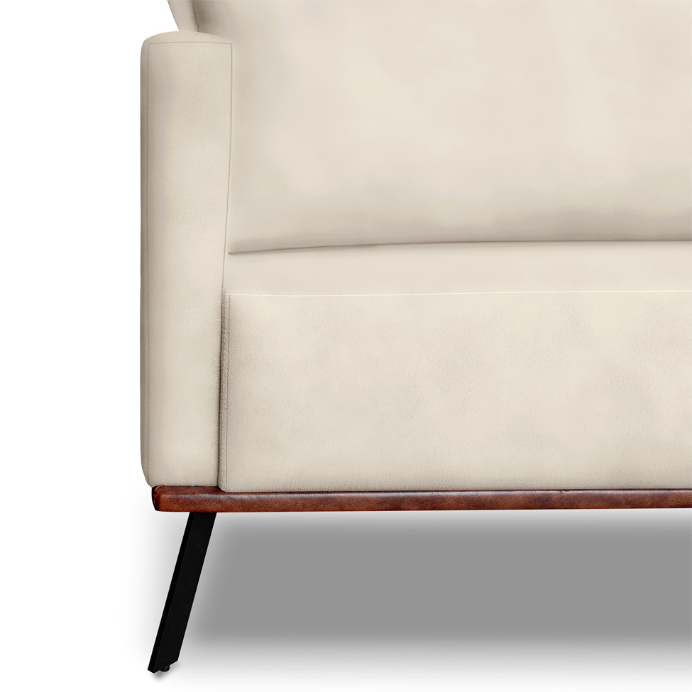 Sofá 2 Lugares Zeus Veludo Bege 160 cm
