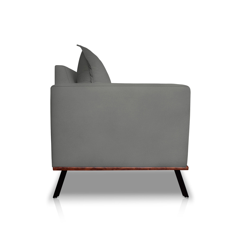 Sofá 2 Lugares Zeus Veludo Cinza Chumbo 160 cm