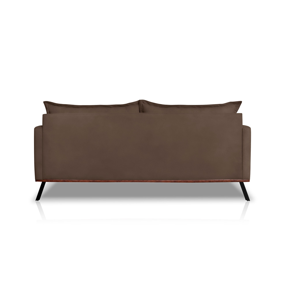 Sofá 2 Lugares Zeus Veludo Marrom 160 cm