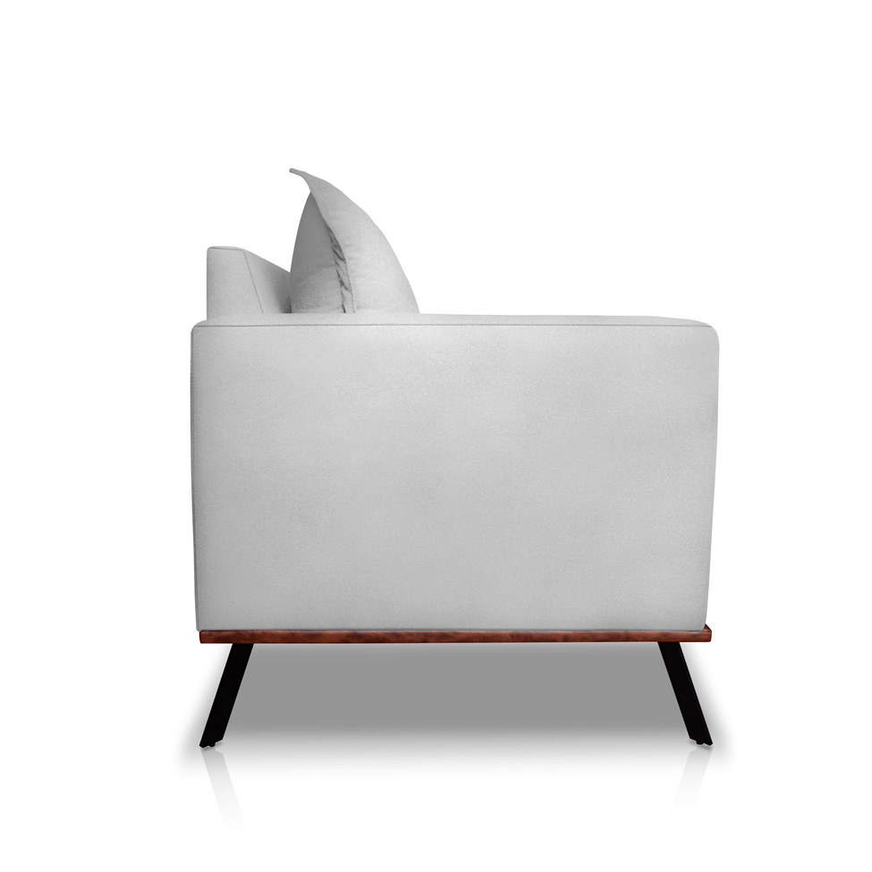 Sofá 2 Lugares Zeus Veludo Prata 160 cm