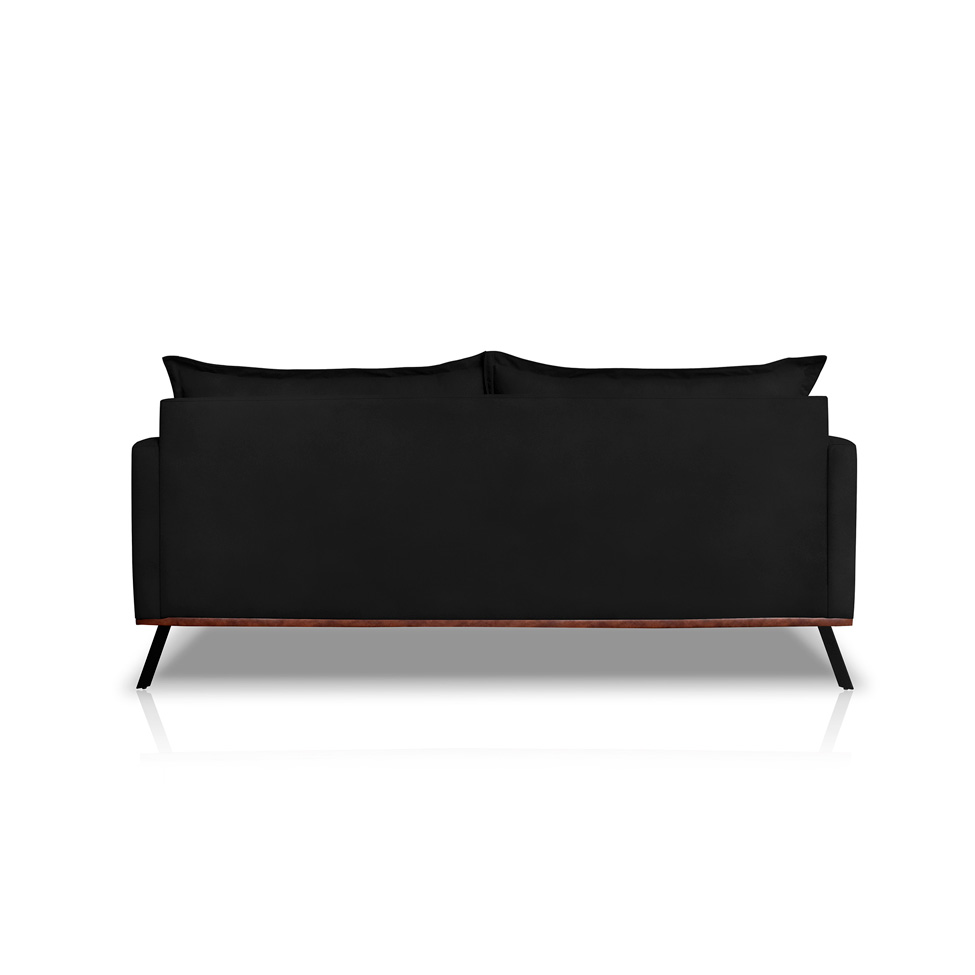 Sofá 2 Lugares Zeus Veludo Preto 160 cm