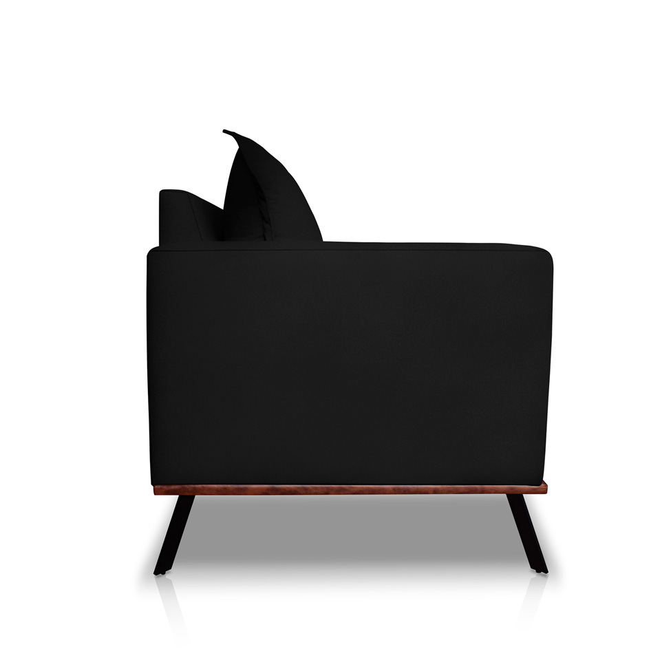 Sofá 2 Lugares Zeus Veludo Preto 160 cm