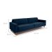 Sofá 3 Lugares Aurora Linho Azul 210 cm