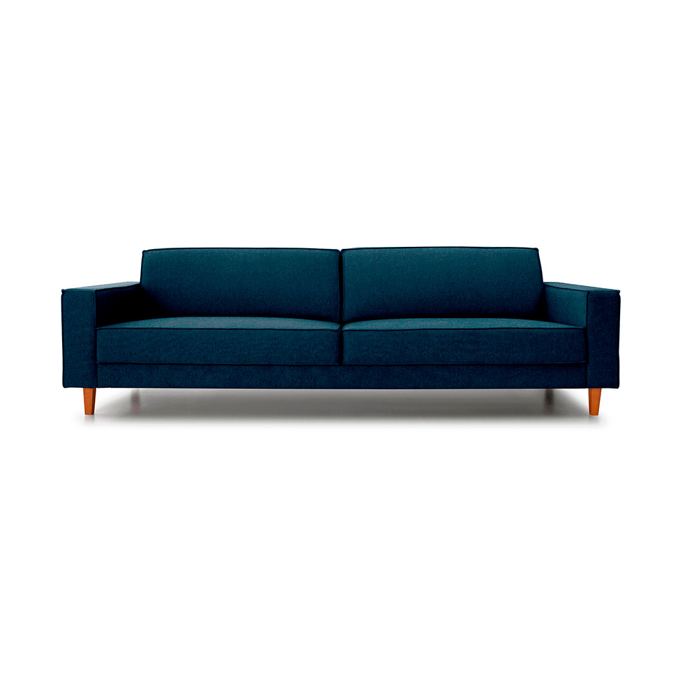 Sofá 3 Lugares Aurora Linho Azul 210 cm