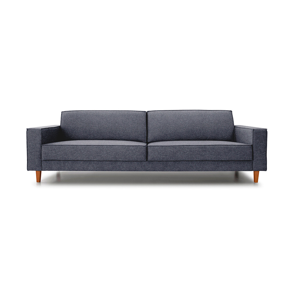 Sofá 3 Lugares Aurora Linho Cinza 210 cm
