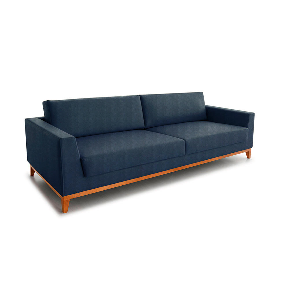 Sofá 3 Lugares Bartô Linho Azul 180 cm