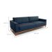 Sofá 3 Lugares Bartô Linho Azul 180 cm