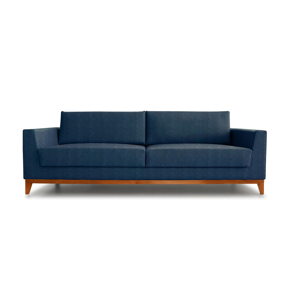 Sofá 3 Lugares Bartô Linho Azul 180 cm