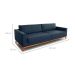 Sofá 3 Lugares Bartô Linho Azul 210 cm