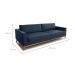Sofá 3 Lugares Bartô Linho Azul 240 cm