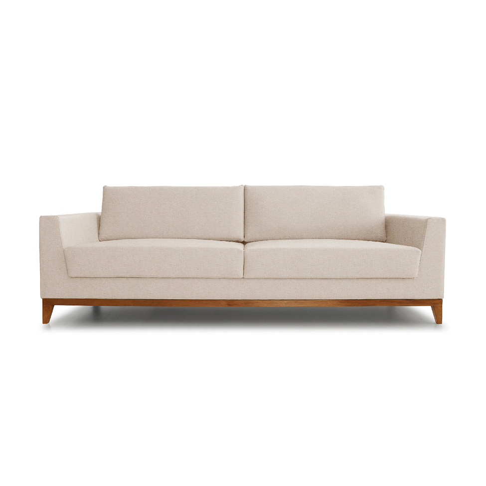 Sofá 3 Lugares Bartô Linho Bege 180 cm