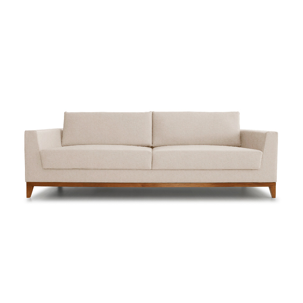 Sofá 3 Lugares Bartô Linho Bege 210 cm