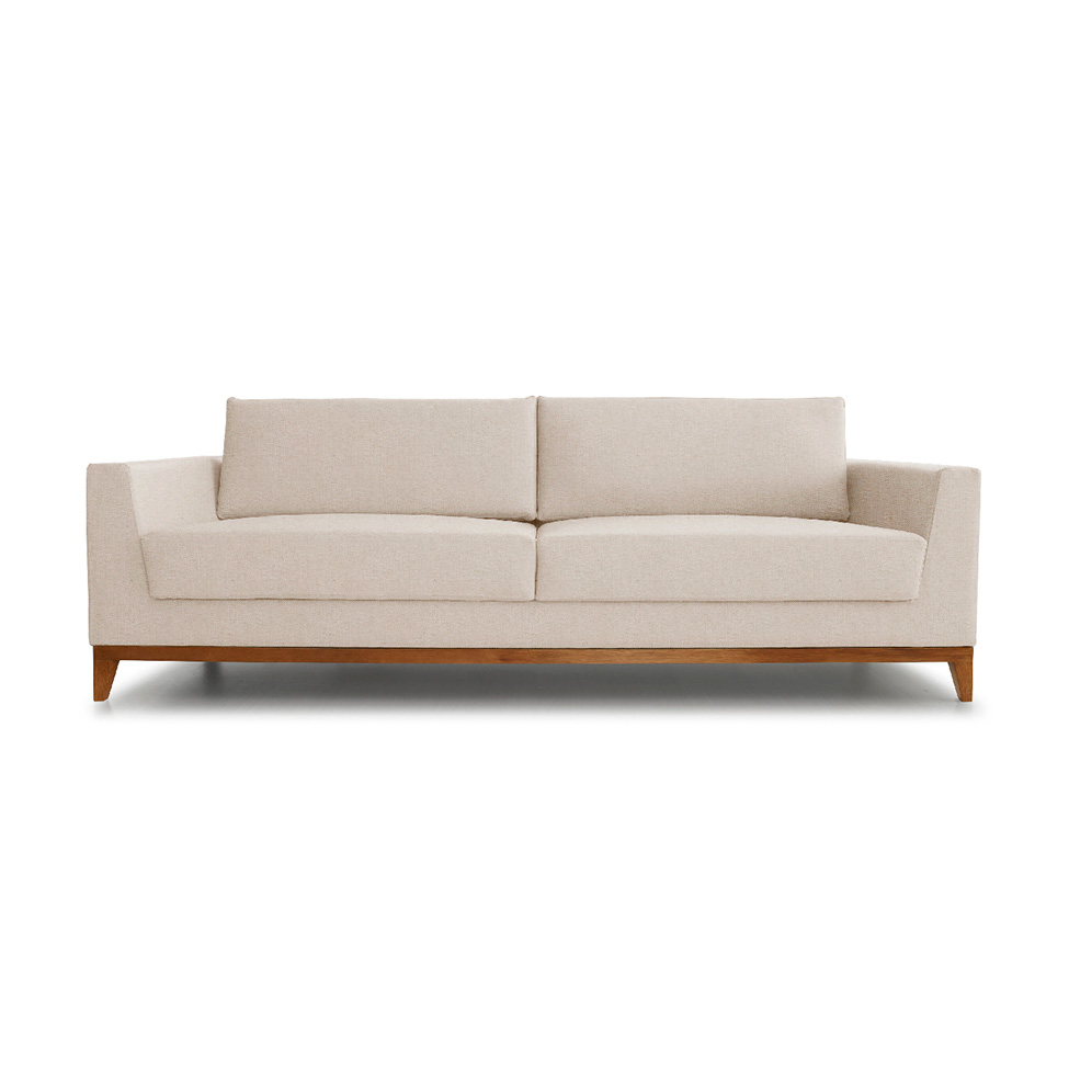 Sofá 3 Lugares Bartô Linho Bege 240 cm