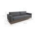 Sofá 3 Lugares Bartô Linho Cinza 180 cm