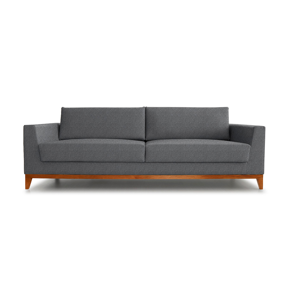 Sofá 3 Lugares Bartô Linho Cinza 180 cm