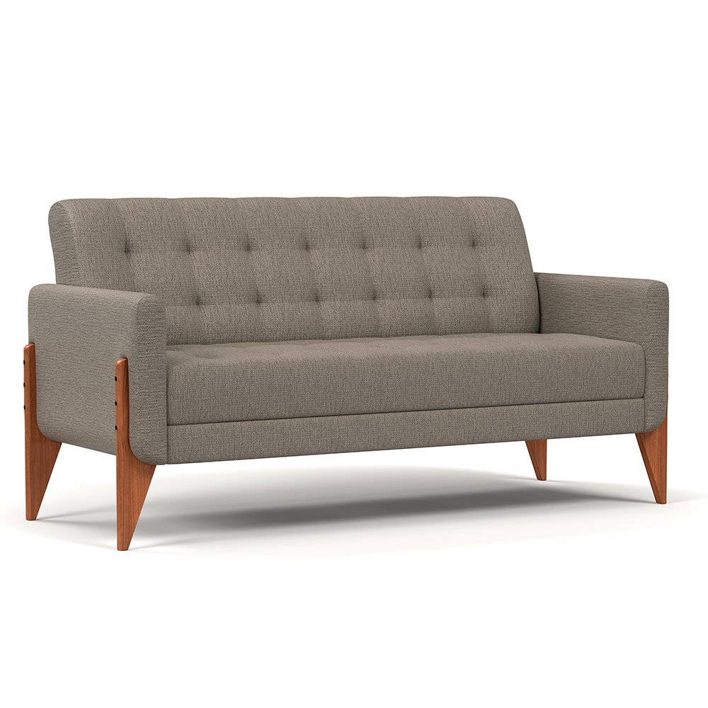 Sofá 3 Lugares Brooklin Linho Cinza 230 cm