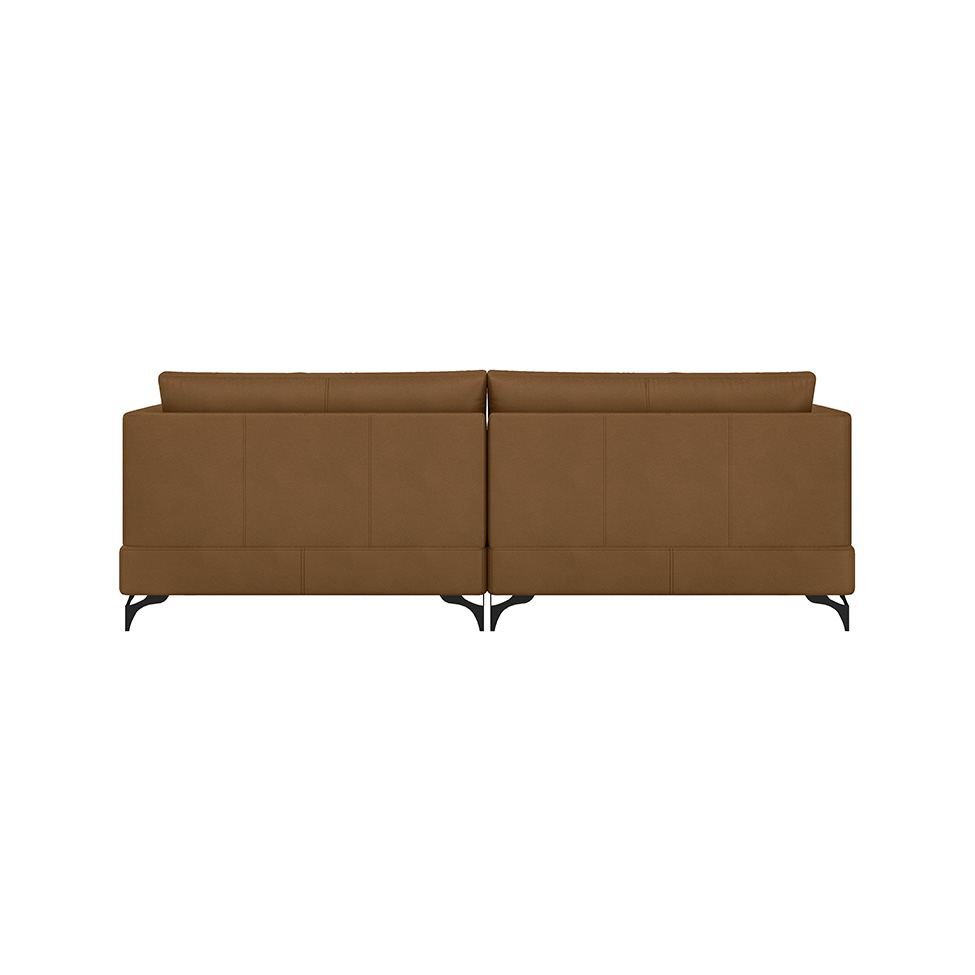 Sofá 3 Lugares Dallas Couro Marrom 190 cm