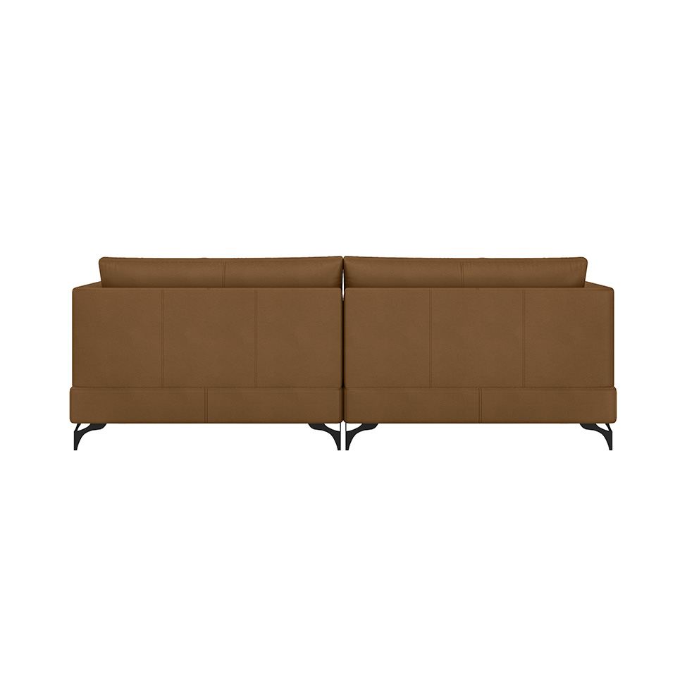 Sofá 3 Lugares Dallas Couro Marrom 210 cm