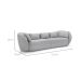 Sofá 3 Lugares Dubai Itacaré Cinza 212 cm