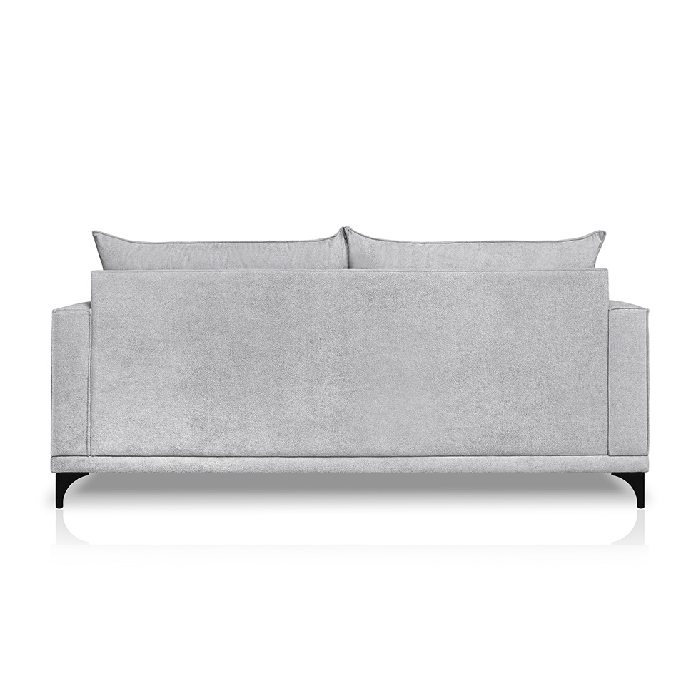 Sofá 3 Lugares Eros Linho Bouclê Cinza Claro 180 cm