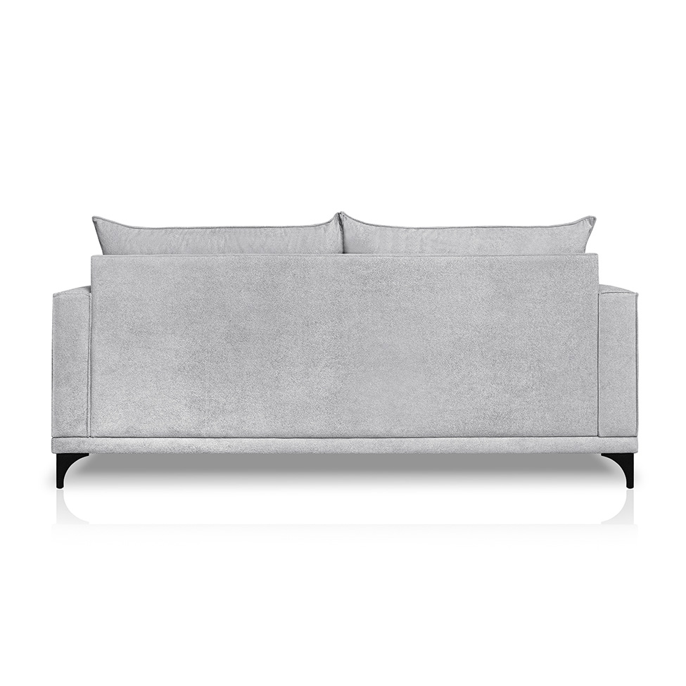 Sofá 3 Lugares Eros Linho Bouclê Cinza Claro 220 cm