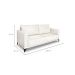 Sofá 3 Lugares Eros Linho Bouclê Off White 200 cm