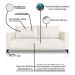 Sofá 3 Lugares Eros Linho Bouclê Off White 200 cm